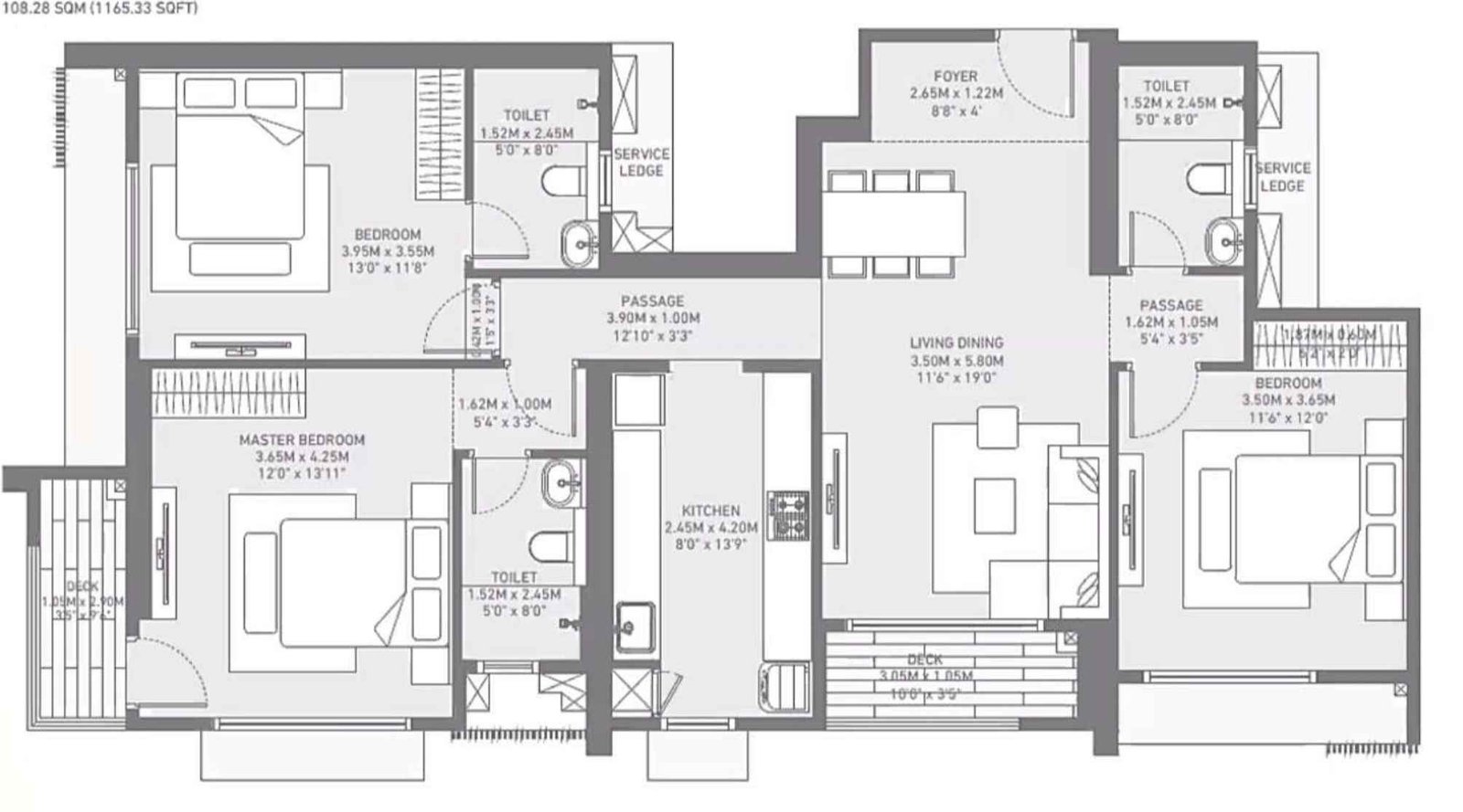 Birla-Taranya-Floor-Plan-3-BHK-Luxe-1165-sqft